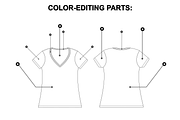 Woman V Neck Tshirt Vector Mockup, a Shirt Mockup by Infinity Mockups (Thumbnail 4 of 8)