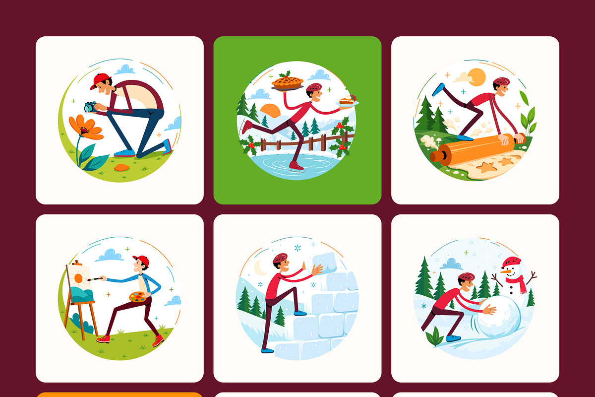 100 Holiday & Outdoor Illustrations, a Seasonal Illustration by Prosymbols (Photo 11 of 11)