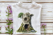 Watercolor Dreaming Trees Clipart, an Illustration by Rose Art (Thumbnail 5 of 7)