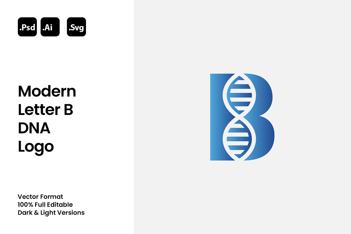 Modern Letter B DNA Logo, a Branding & Logo Template by Luxury Logos (Photo 1 of 4)