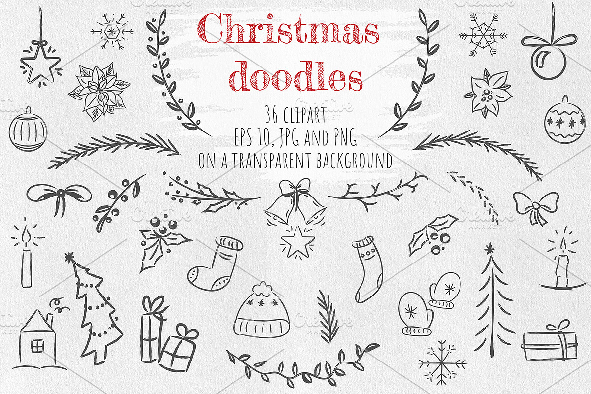 Christmas doodles. Big Bundle, a Seasonal Illustration by HmarkaShop (Photo 2 of 4)