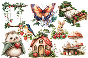 Strawberry Fairy Garden Clipart, an Illustration by Designworld (Thumbnail 2 of 6)