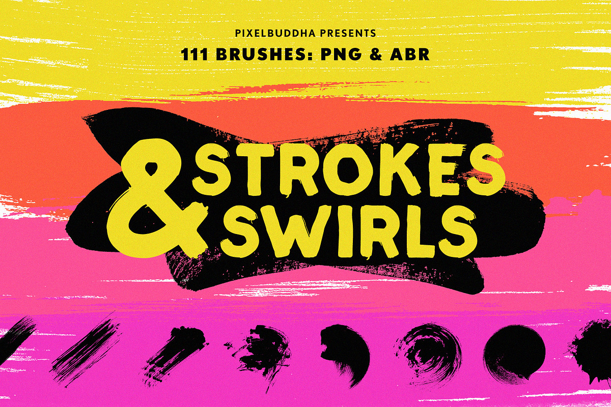 Swirls & Strokes Brushes Set, an Object Graphic by pixelbuddha.net (Photo 1 of 8)