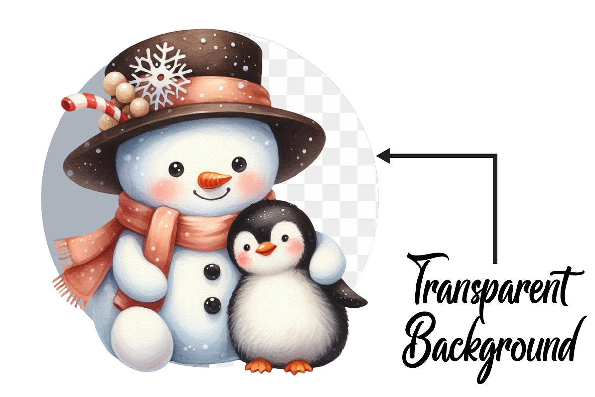 Adorable Snowman Clipart, an Illustration by Pixels.Craft (Photo 2 of 6)