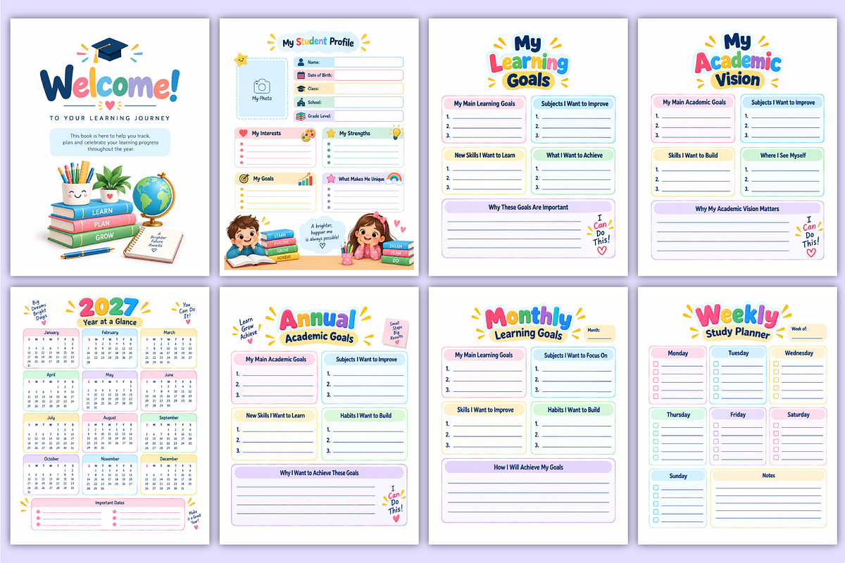 2027 Student Learning Record Book, a Stationery Template by Mustafiz (Photo 2 of 4)