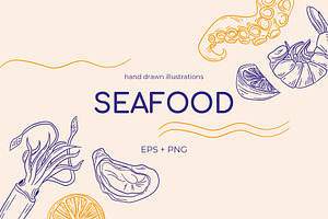 Seafood restaurant illustrations