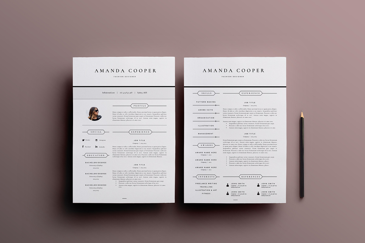 3 Page Resume Template | INDD + DOCX, a Resume Template by Basic Creations (Photo 2 of 5)