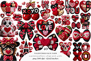Faux Yarn Valentine Day Clipart, an Illustration by SinaCreation (Thumbnail 1 of 11)