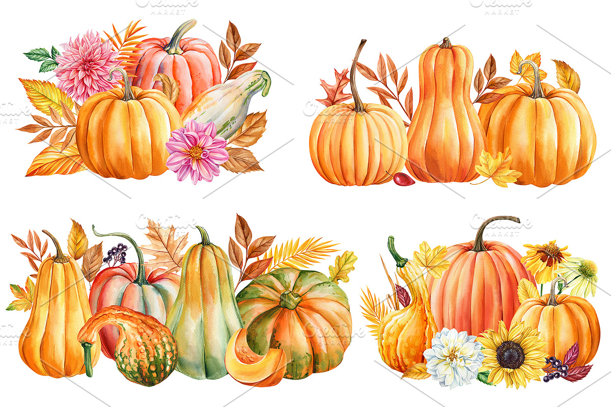 Harvest Thanksgiving fall clipart, a Decorative Illustration by Hanna Hryharenka (Photo 11 of 20)