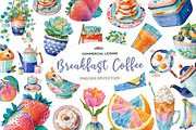 Breakfast Coffee Clipart, an Illustration by CreationArt (Thumbnail 1 of 5)