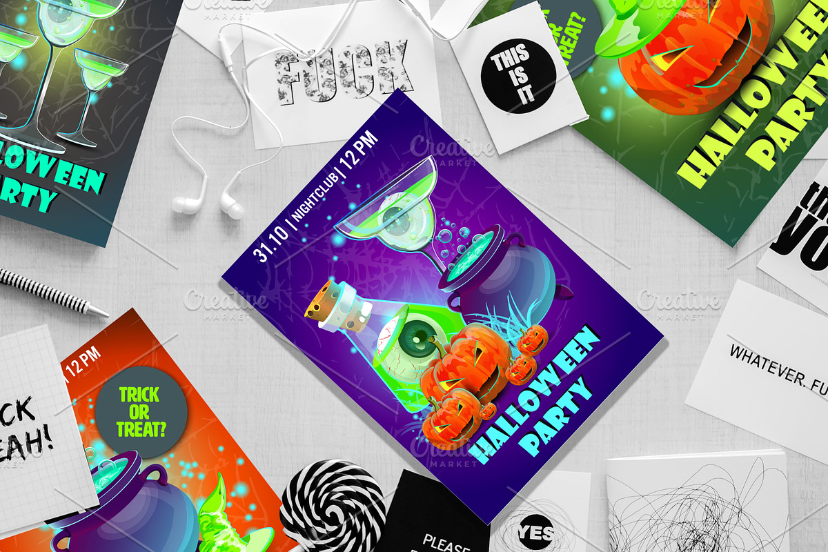 Halloween party poster., an Illustration by moto_cat (Photo 1 of 4)