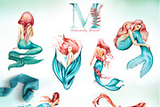 Watercolor Mermaid's World Clipart, a Person Illustration by ArtCreationsDesign (Thumbnail 6 of 8)
