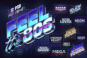 80s Retro Nostalgia Text Effects, a Layer Style Add-On by Andrew Skoch Design (Thumbnail 1 of 14)