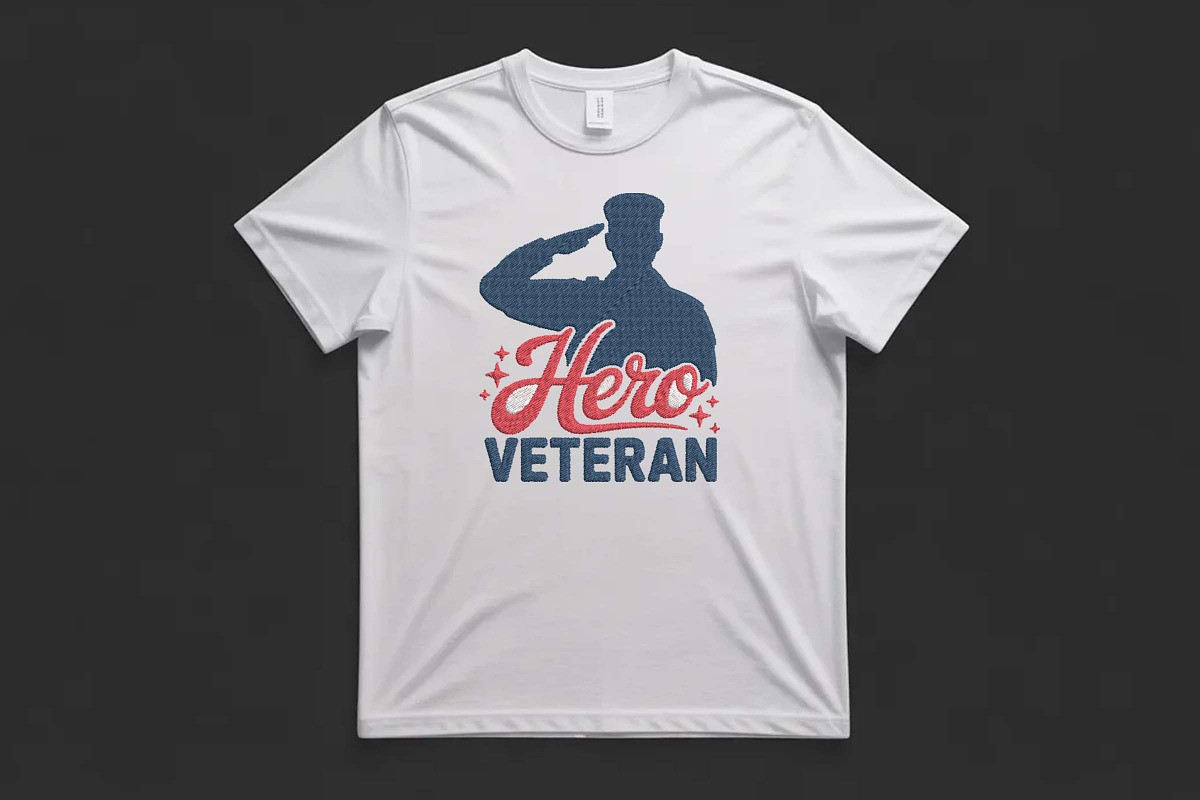 Veteran Hero Salute Embroidery File, an Illustration by Purpose Ekbal (Photo 2 of 3)