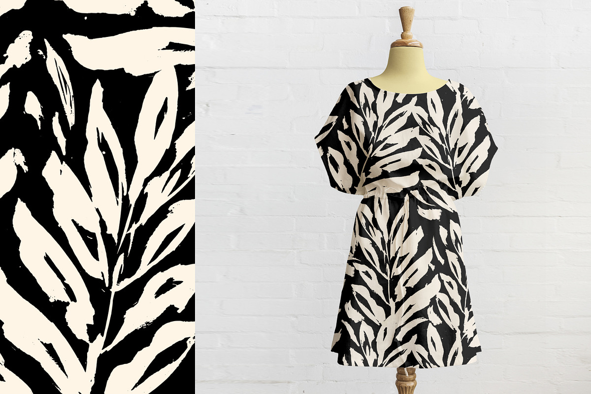 Hand Painted Leaves, a Pattern Graphic by MalyskaStudio (Photo 4 of 13)