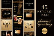 Black & Gold Instagram Templates, a Social Media Template by Faytemplates (Thumbnail 2 of 9)