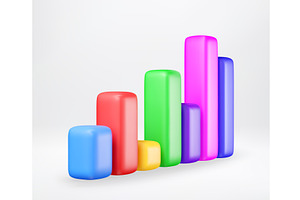 Colorful 3d bar chart showing growth, a Finance Illustration by Abscent