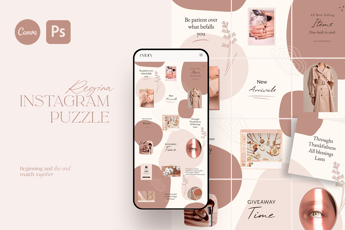 Instagram Puzzle Regina | PS CANVA, a Social Media Template by Eviory