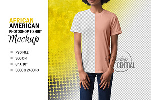 African American T-Shirt Mockup PSD