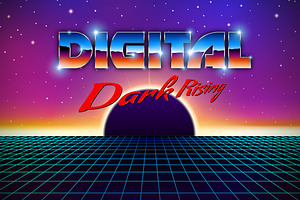 New retro wave landscape