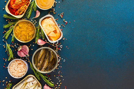 Different open tin cans, a Food & Drink Photo by Pandateam