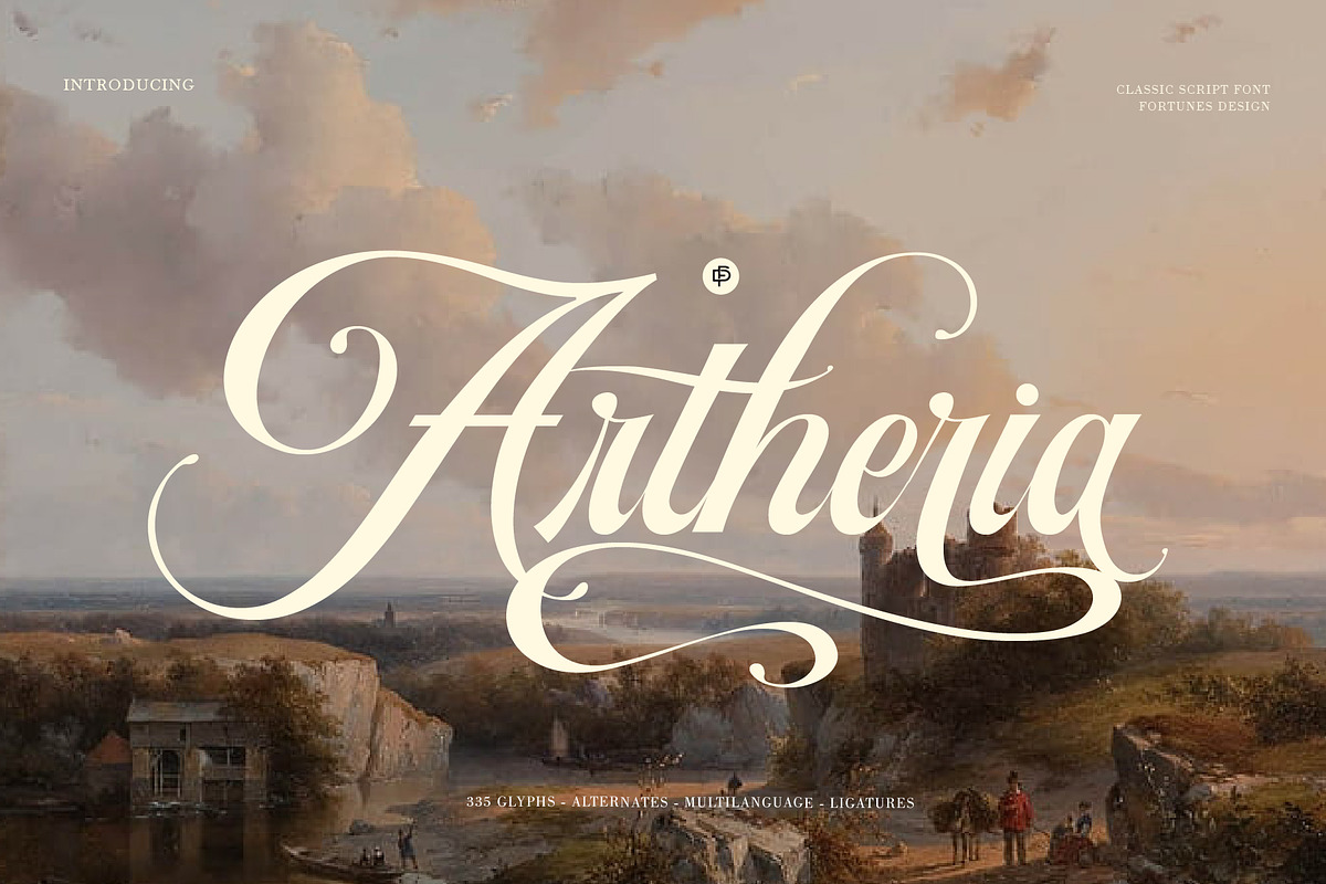 Artheria Classic Script, a Script Font by Fortunes Co (Photo 1 of 13)