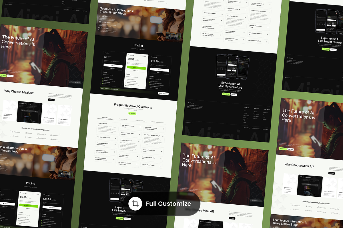 Mirai AI - Mobile App Showcase, a Websites & App Template by SLAB! Design (Photo 3 of 4)