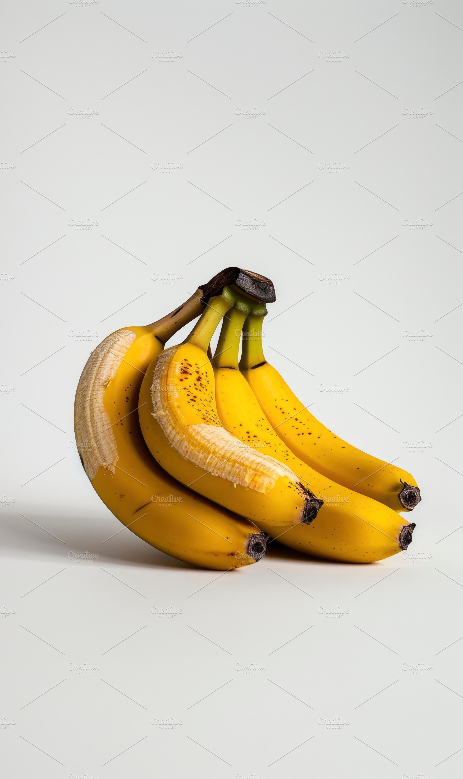 A bunch of ripe bananas with visible, a Photo by LOGOCREATIVE