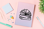 Bookish Girly Procreate Stamps Brush, a Brush Add-On by HalieKStudio (Thumbnail 6 of 9)