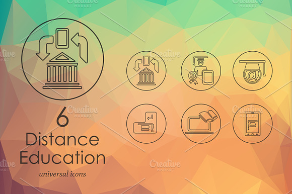 6 Distance Learning Icons