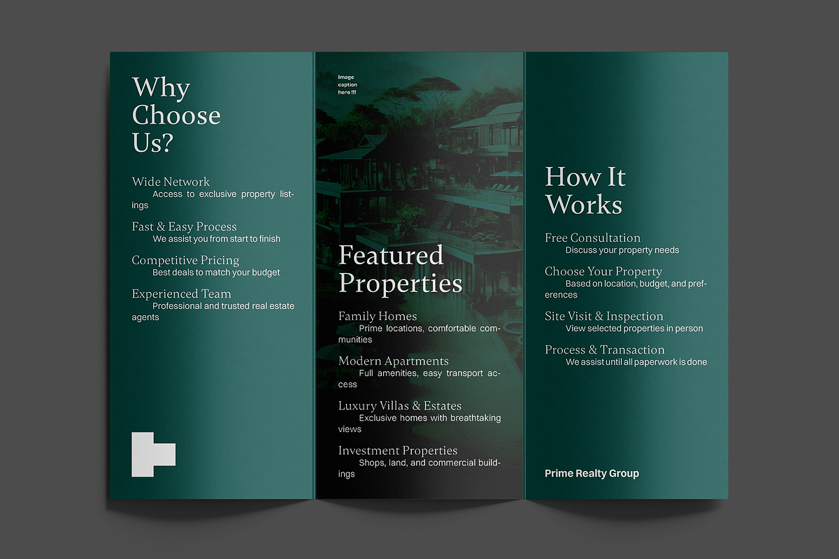 Real Estate Trifold Brochure v1, a Brochure Template by Akreatipe (Photo 2 of 4)