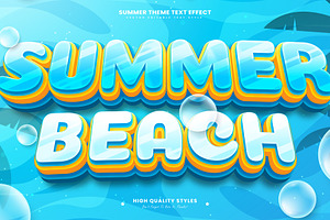 Summer Beach Vector Text Effect V2