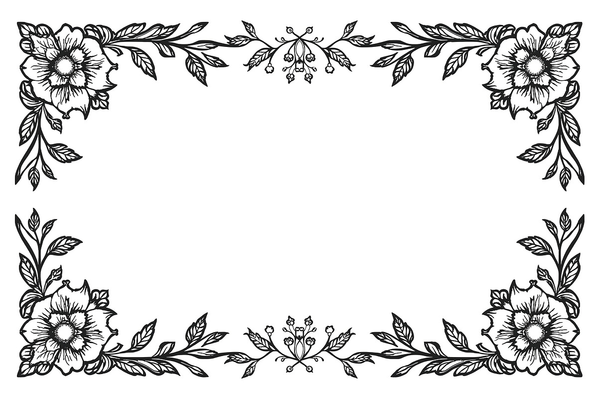 Ornate Floral Vector Frames, an Illustration by musafir_fashion (Photo 8 of 9)