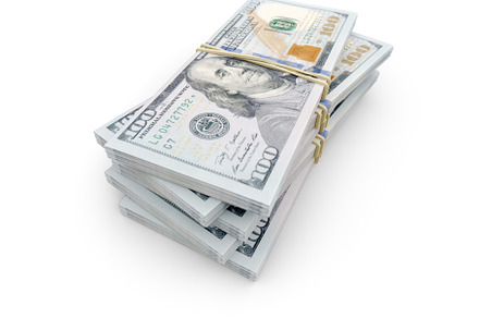Stacks of Cash Isolated