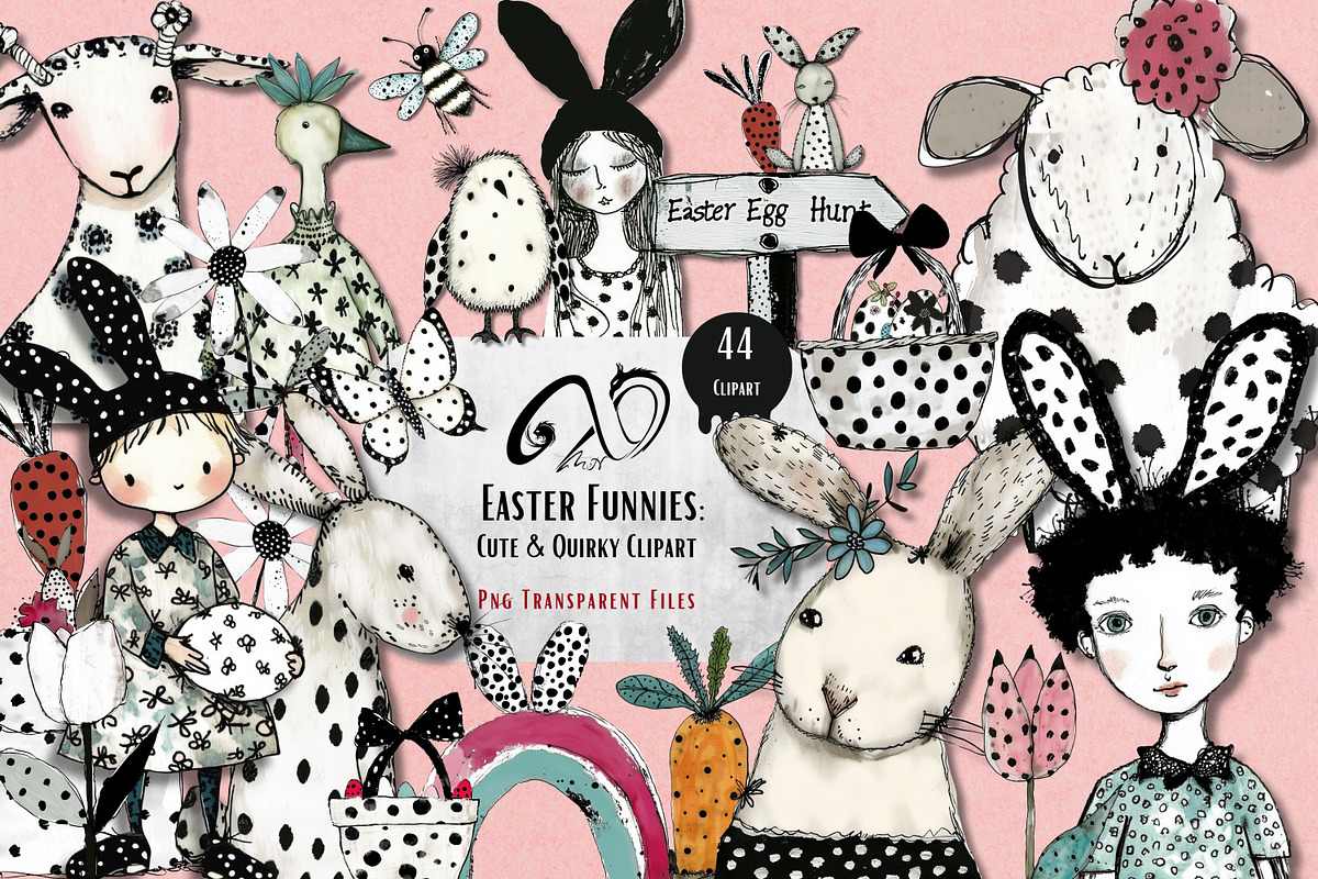 Easter Funnies: Quirky Clipart, an Animal Illustration by NiiiNArt (Photo 1 of 4)