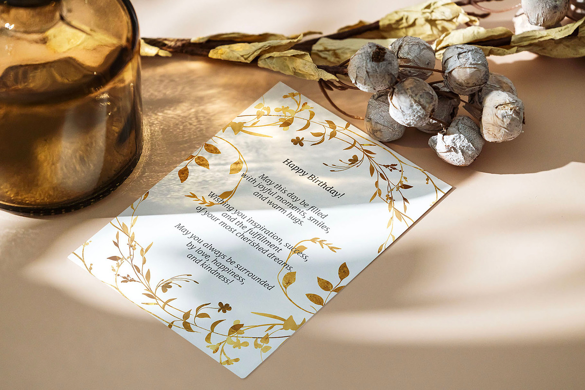 GOLDEN PLANTS leaves and flowers, a Decorative Illustration by Yuliia Lashevska (Photo 5 of 12)