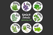 Spices and herbs labels set, a Decorative Illustration by Primula`s shop (Thumbnail 5 of 12)
