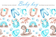 Child boy watercolor set. Birthday., a Person Illustration by SabinaWatercolorArt (Thumbnail 15 of 15)