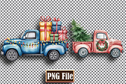 Watercolor Christmas Trucks Clipart, a Decorative Illustration by protabsorkar11 (Thumbnail 4 of 7)
