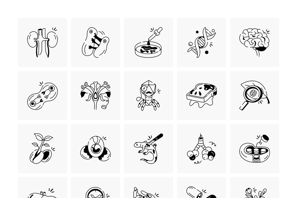 Biology Doodles Icons Set, an Outline Icon by Prosymbols (Photo 5 of 6)