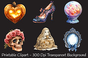 Sepia Coquette Halloween Clipart, an Illustration by RobertsArt (Thumbnail 2 of 7)