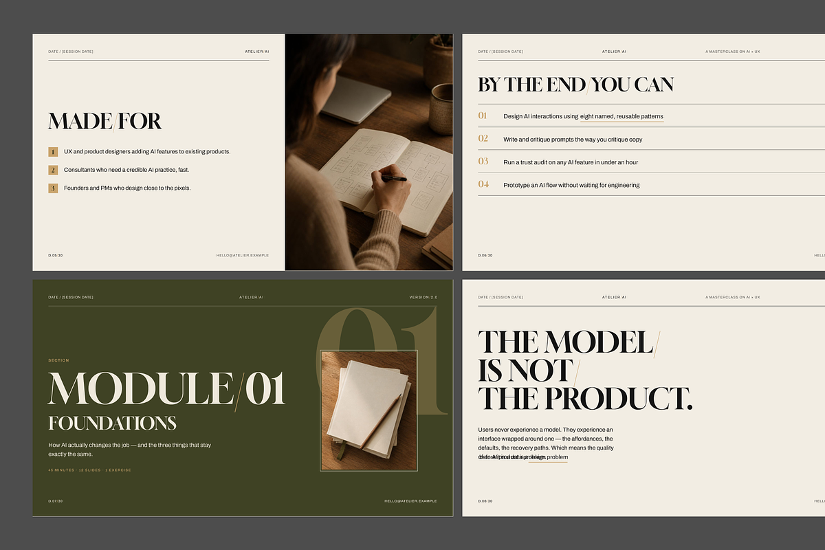 Atelier - AI UX Masterclass Kit, a Presentation Template by xStudio (Photo 3 of 6)