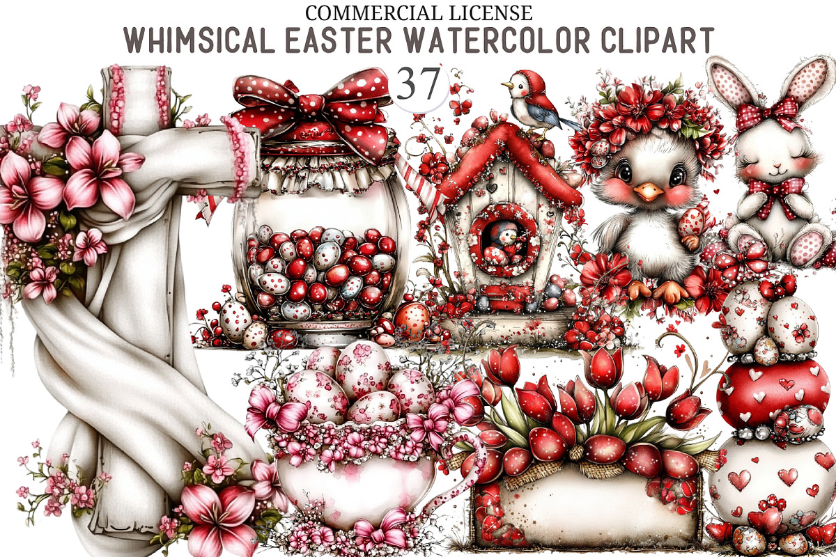 Easter Frame Watercolor Clipart, an Illustration by designcity5 (Photo 1 of 5)