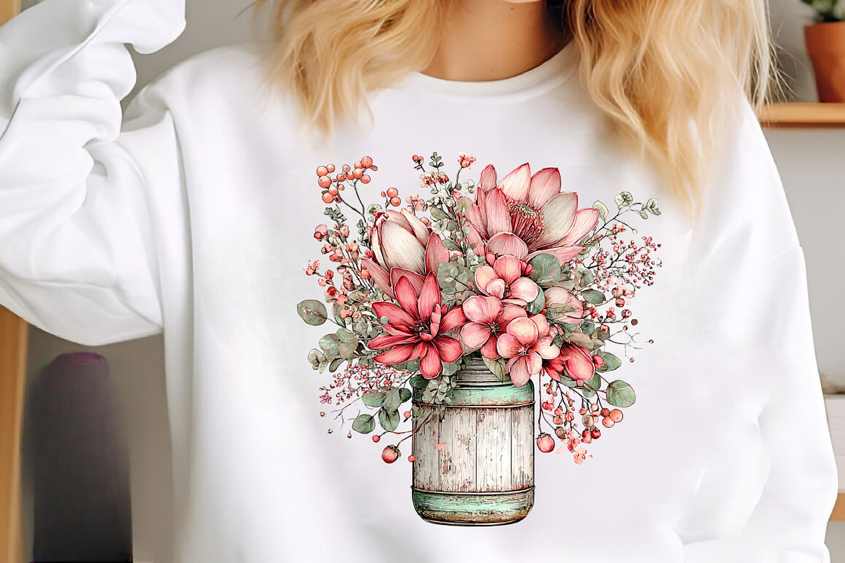 Spring flowers mason jar clipart, an Illustration by SinaCreation (Photo 10 of 11)