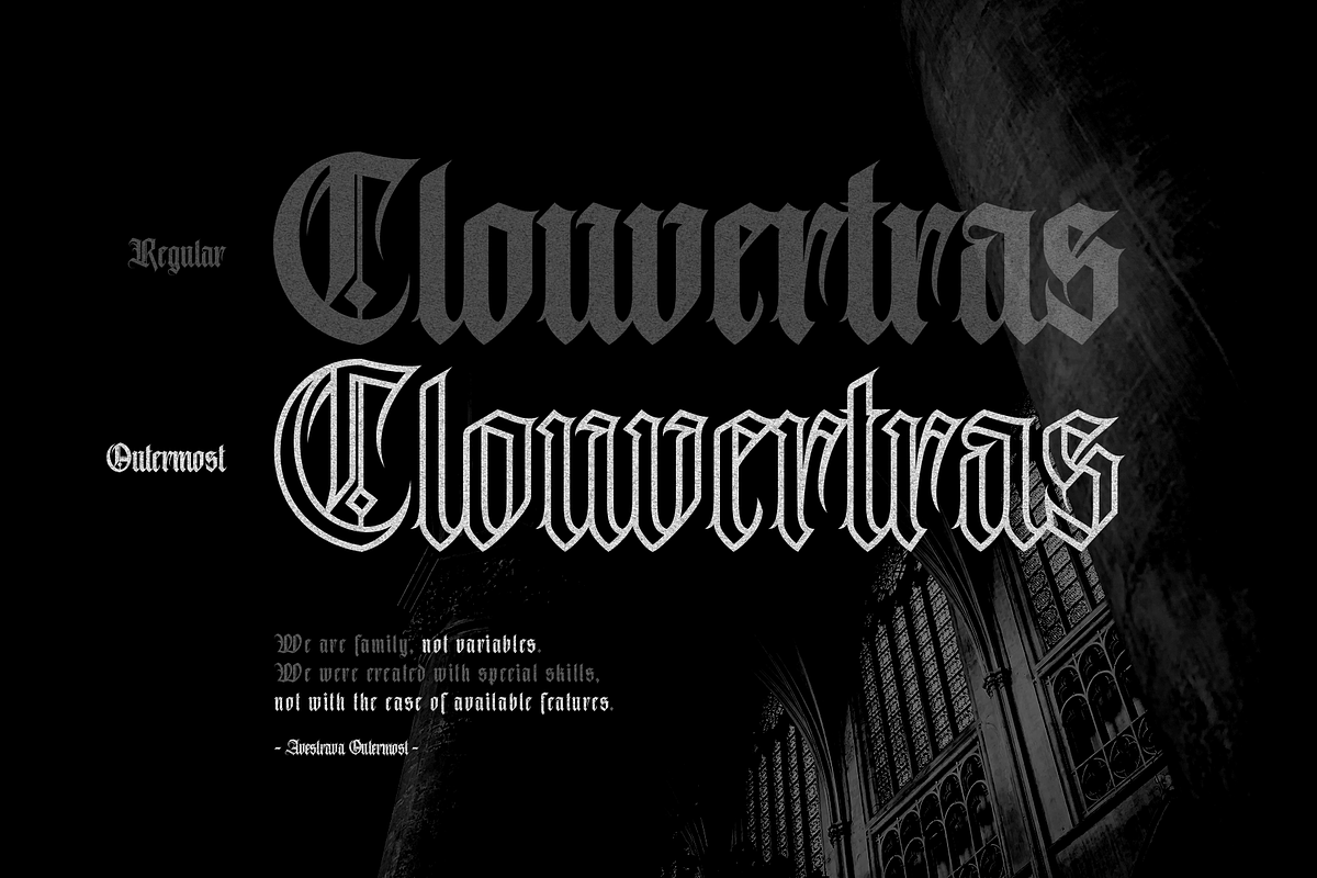 Avestrava Outermost, a Blackletter Font by ilhamtaro (Photo 2 of 11)