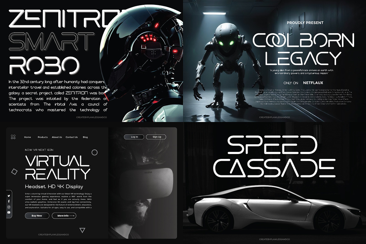 Futuristic & Sport Font Bundle, a Sans Serif Font by Flawless And Co (Photo 3 of 11)