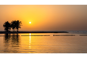 Sunset over at Yanbu Waterfront in Saudi Arabia, a Nature Photo by Leonid Andronov