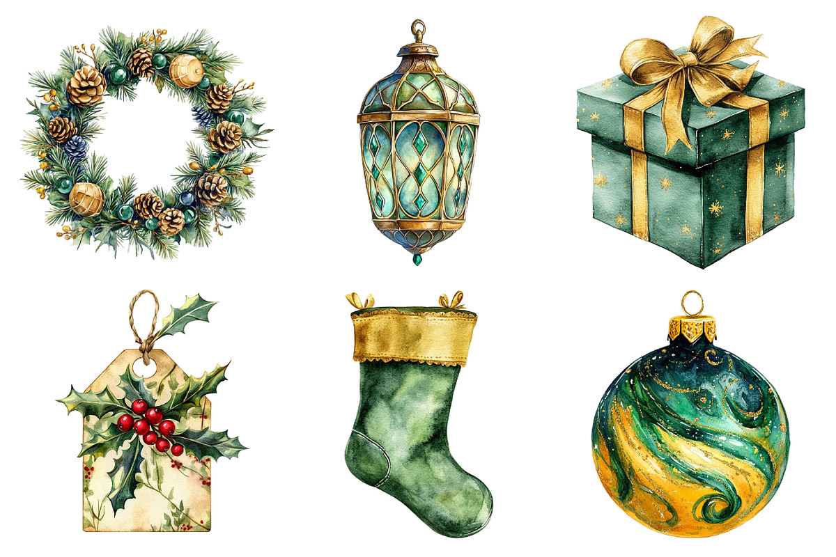 Green and Gold Christmas Sublimation, an Illustration by Daily.Designs (Photo 2 of 5)