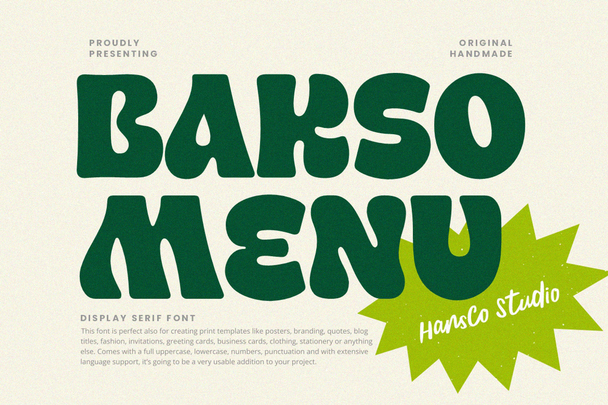 Bakso Menu Font, a Font by HansCo Studio (Photo 1 of 10)