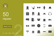 50 Hipster Glyph Icons, an Icon by IconBunny (Thumbnail 1 of 2)